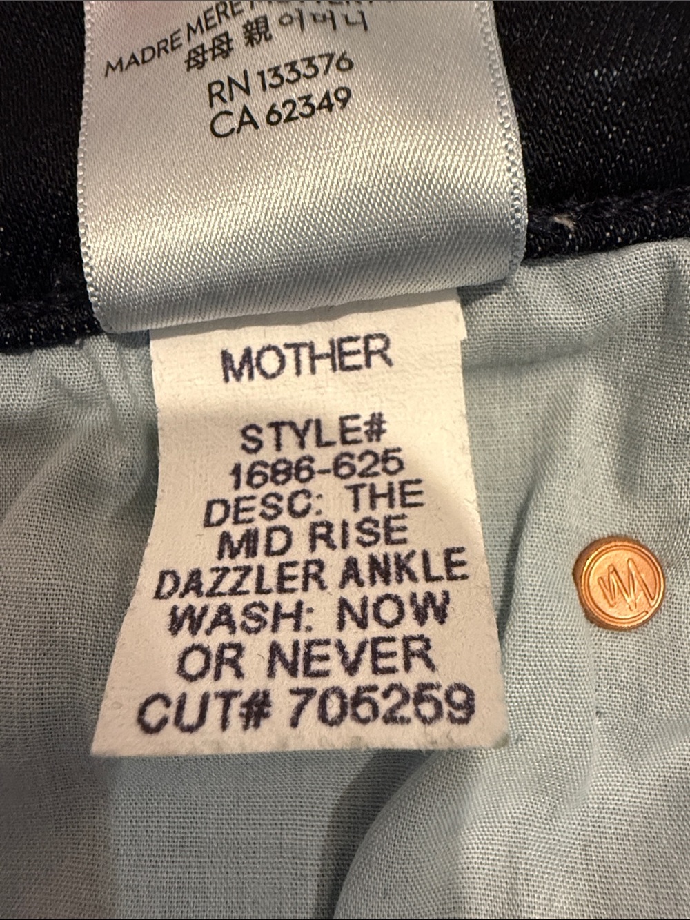 MOTHER Mid Rise Dazzler Ankle Jeans 26 - Picture 8 of 8